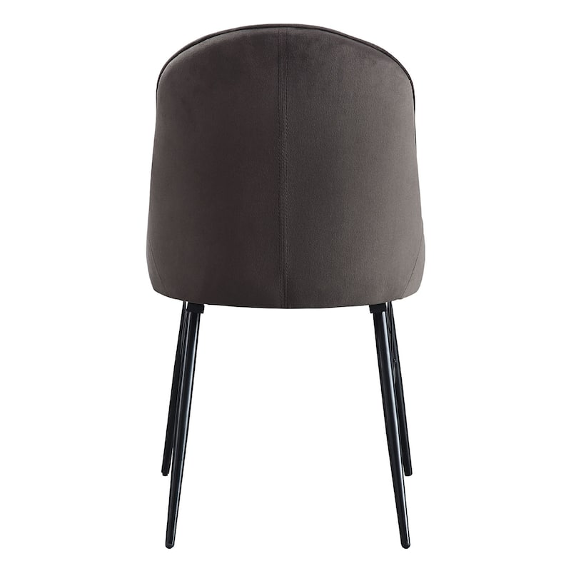 Set of 2 Upholstered Side Chairs in Gray and Black