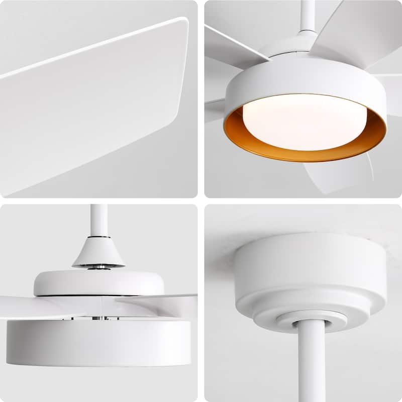 42" Ceiling Fans with LED Light 22W and Remote Control 6 Wind Speed - White