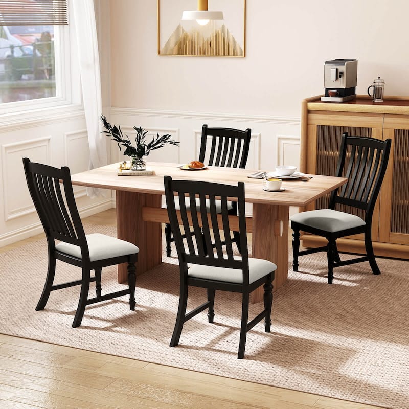 Costway Set of 2/4 Dining Chairs with Solid Wood Legs & Padded Seat - See Details