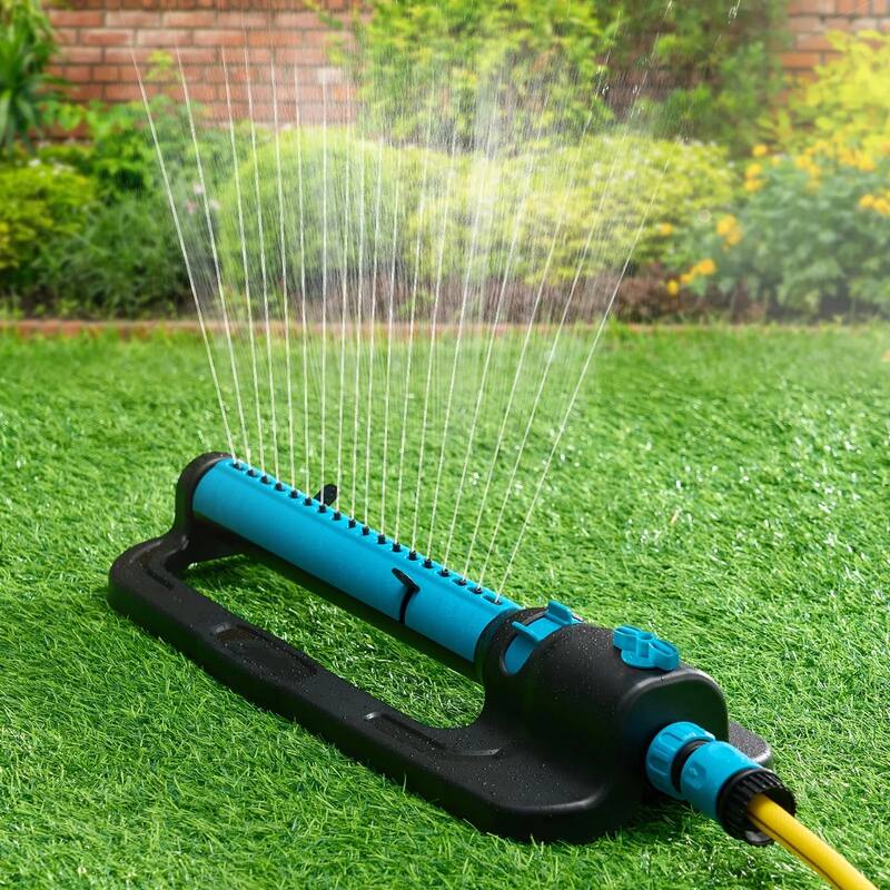 18-Nozzle Oscillating Sprinkler for Lawns and Gardens with Adjustable Spray and Flow Control - 20.1 × 6.8 × 3.4 in