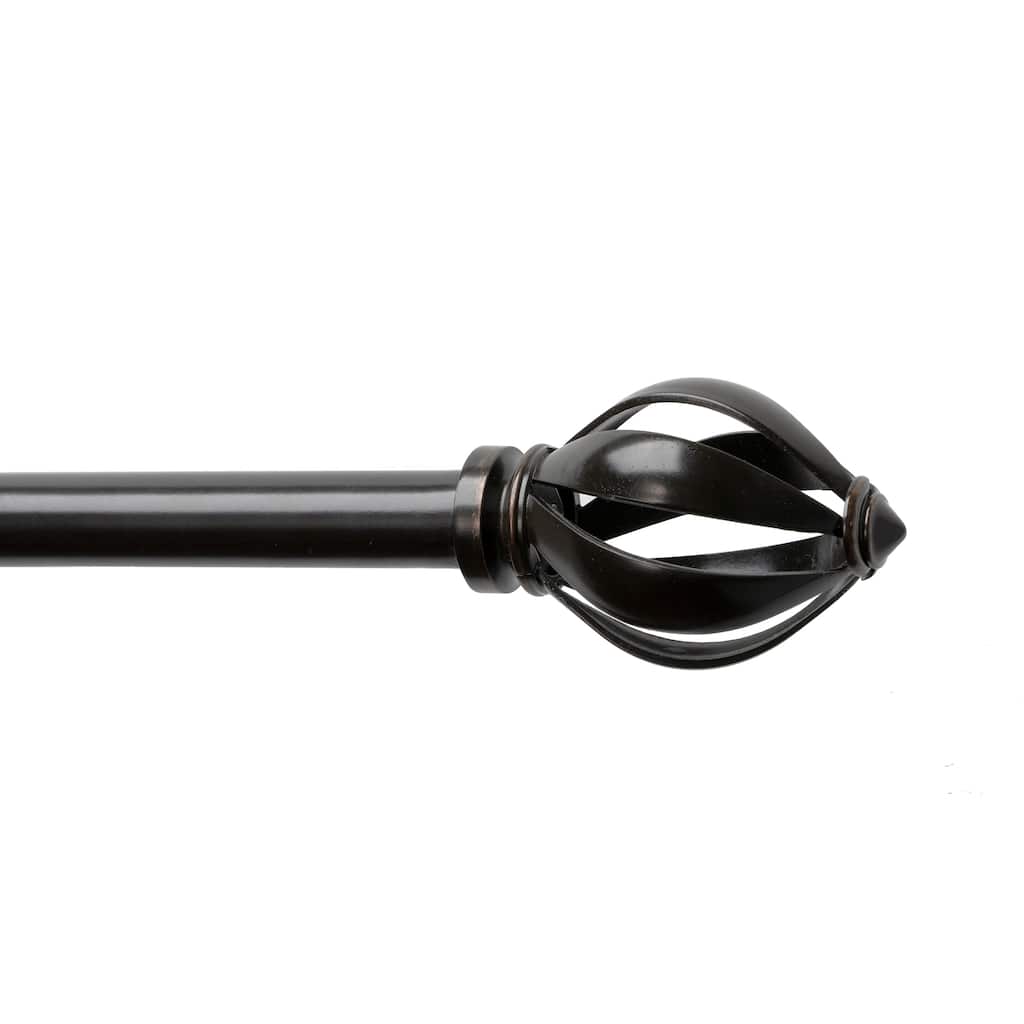 Lumi 3/4" Single Curtain Rod Set Oil Rubbed Bronze- Acorn Cage finials