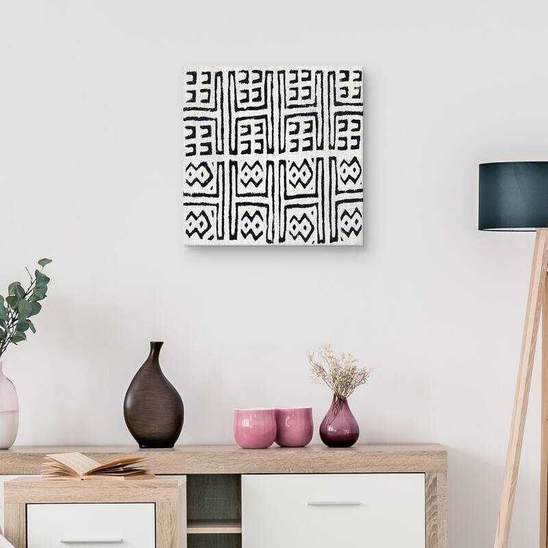 Mudcloth White VII by Ellie Roberts Canvas Art Print
