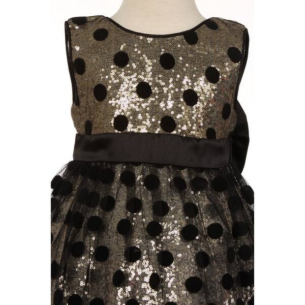 Shop Rain Kids Baby Girl Gold Sequin Black Polka Dot Tulle