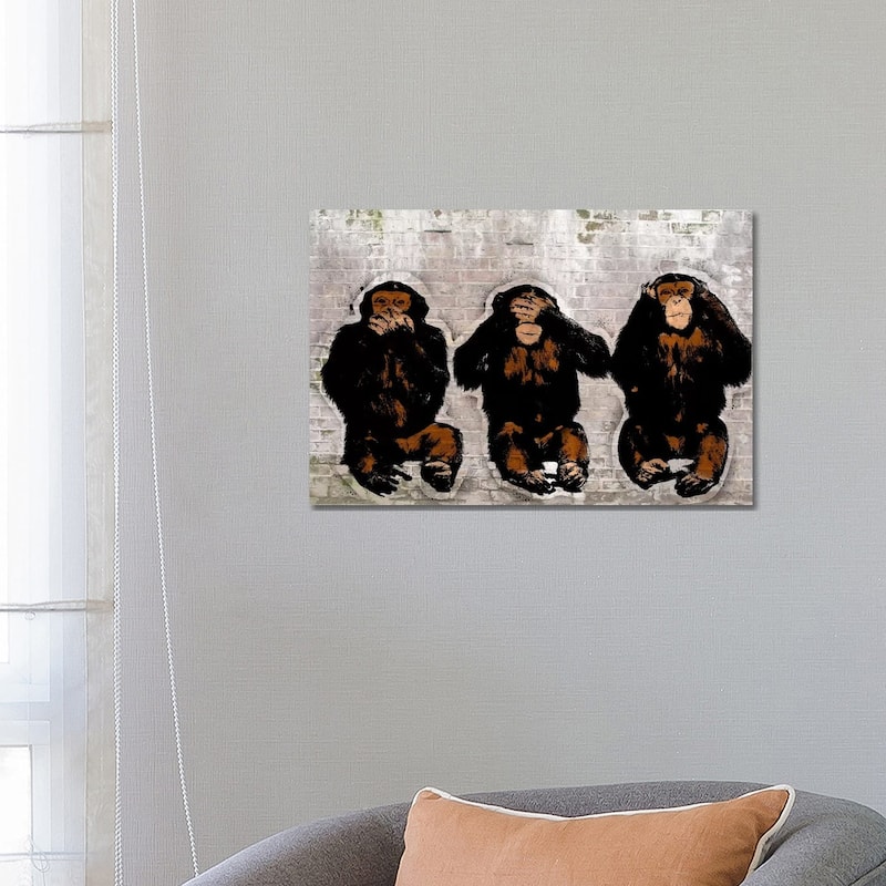 iCanvas "Monkey See, Monkey Do" by 5by5collective Canvas Print - 18x26x1.5