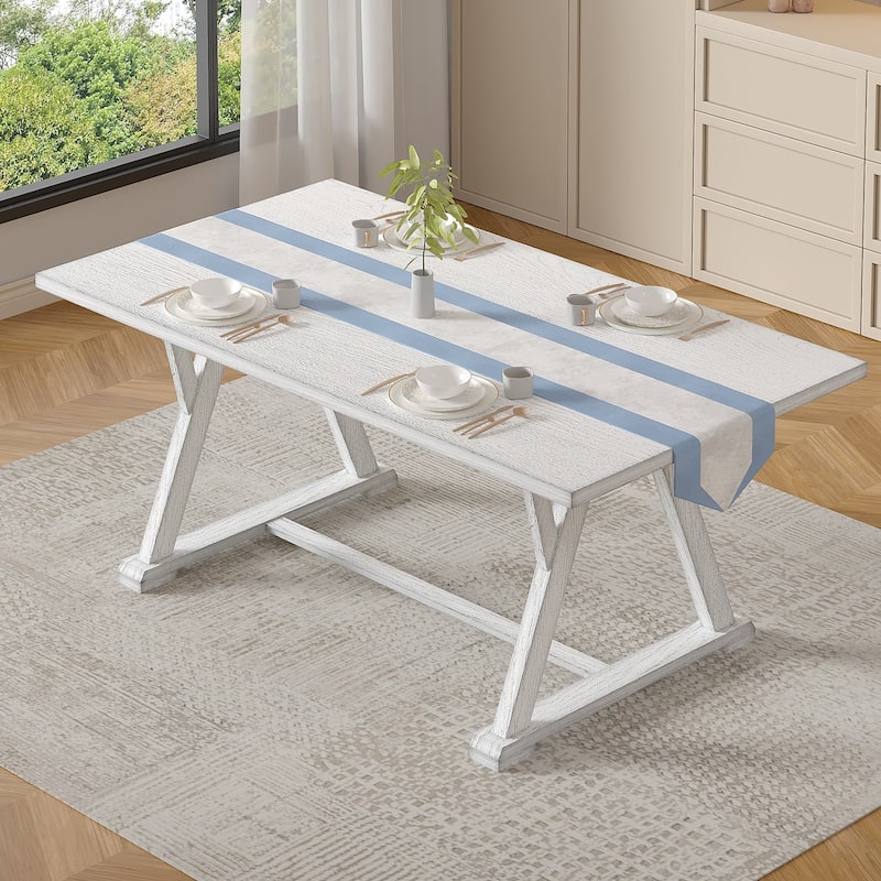 Javlergo Rectangular Dining Table and Chairs Set for 4-8,Modern Kitchen Table Set with Removable Leaves Space Saving