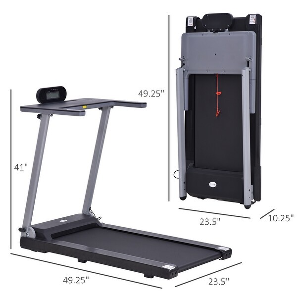 Soozier Foldable Electric Motorized Treadmill w/ 12 Pre-Set Programs 7.5 MPH Max Speed LCD Display for Home Use - Black