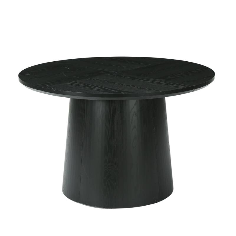 47 Inch Modern Round Dining Table for 4, Sturdy Pedestal Base