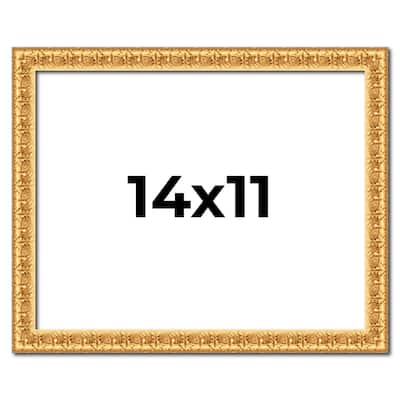 14x11 Frame Gold Real Wood Picture Frame Width 1 inches | Interior