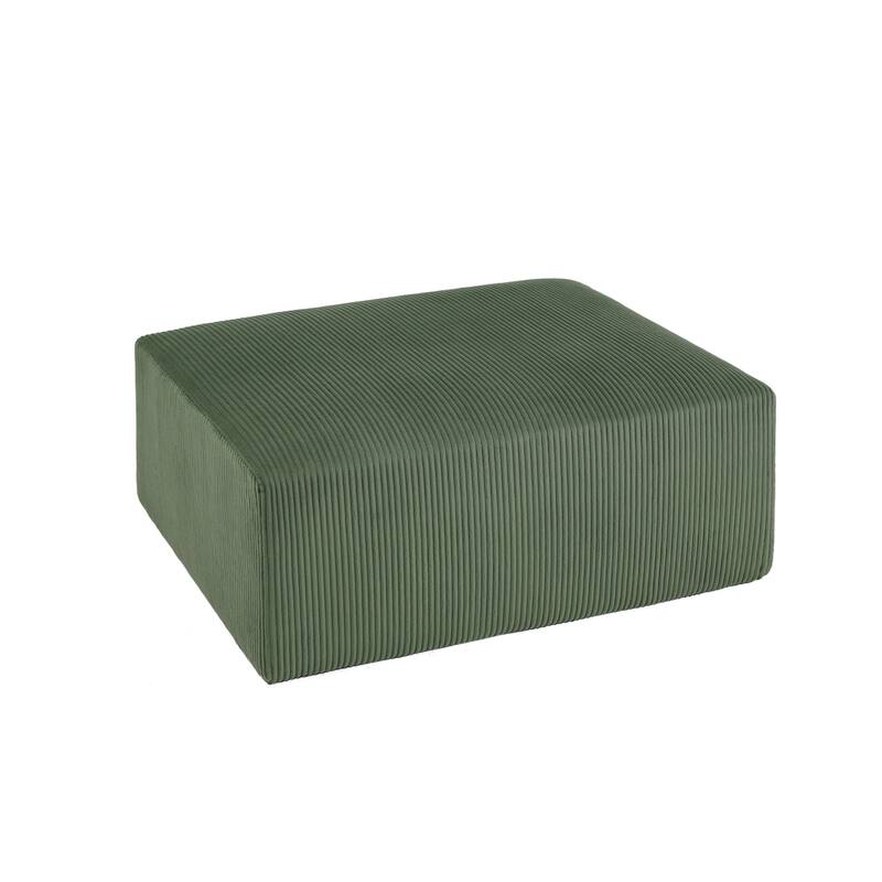 40"W Oversized No Assembly Corduroy Rectangle Ottoman