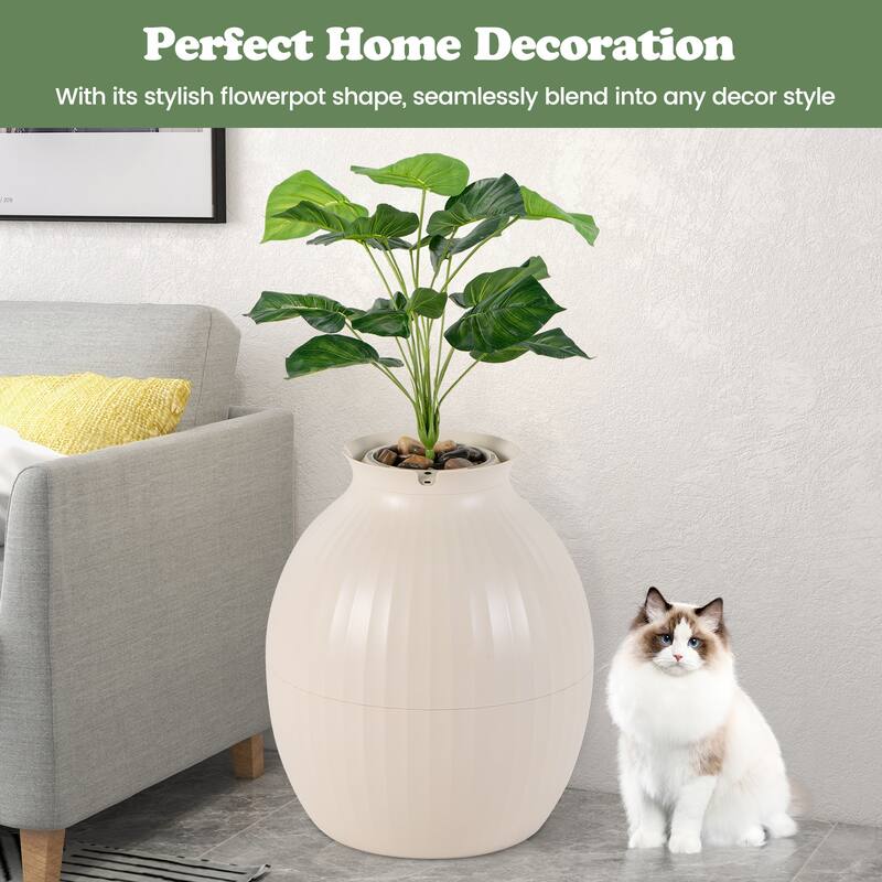 Smart Plant Cat Litter Box with Electronic Odor Removal