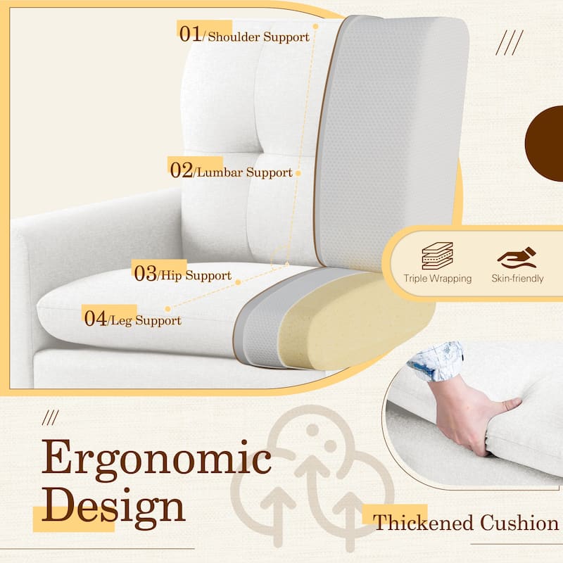 Furniwell Accent Chairs Modern Lounge Chair Mid Century Modern Arm Chair for Living Room and Bedroom