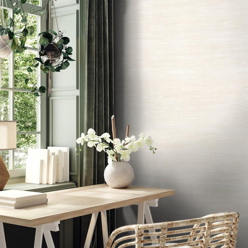 Galerie Wallcoverings Earth Collection Textured Grasscloth Effect Wallpaper Roll - 33 feet long x 27.5 inches wide