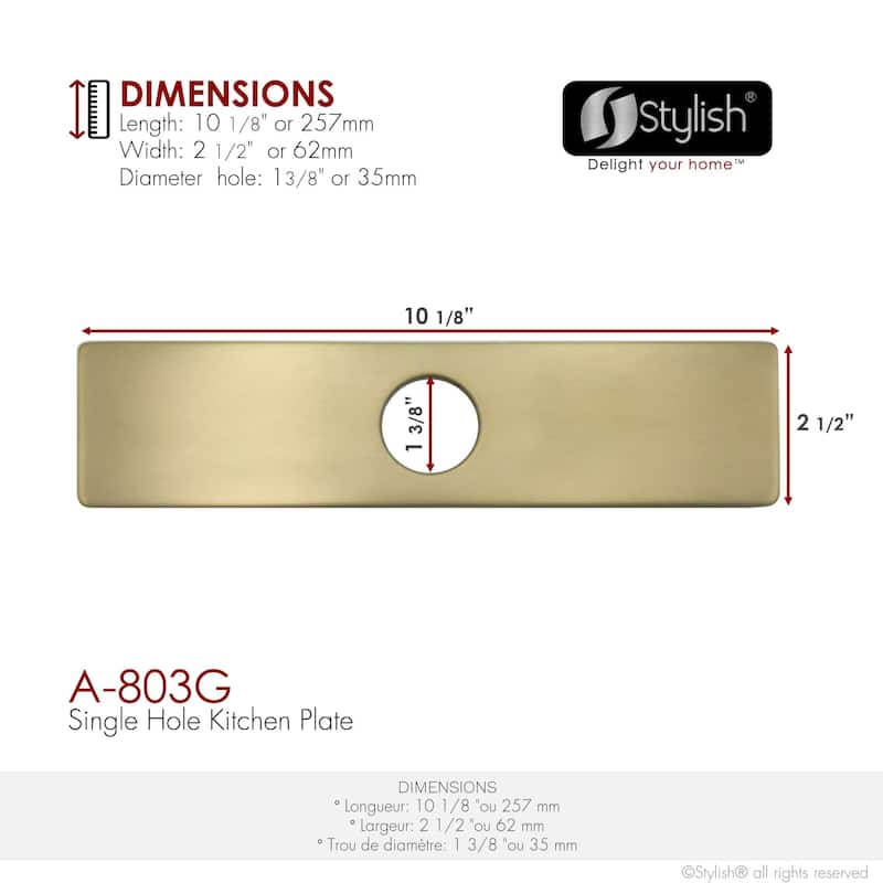 STYLISH Single Hole Kitchen Faucet Plate