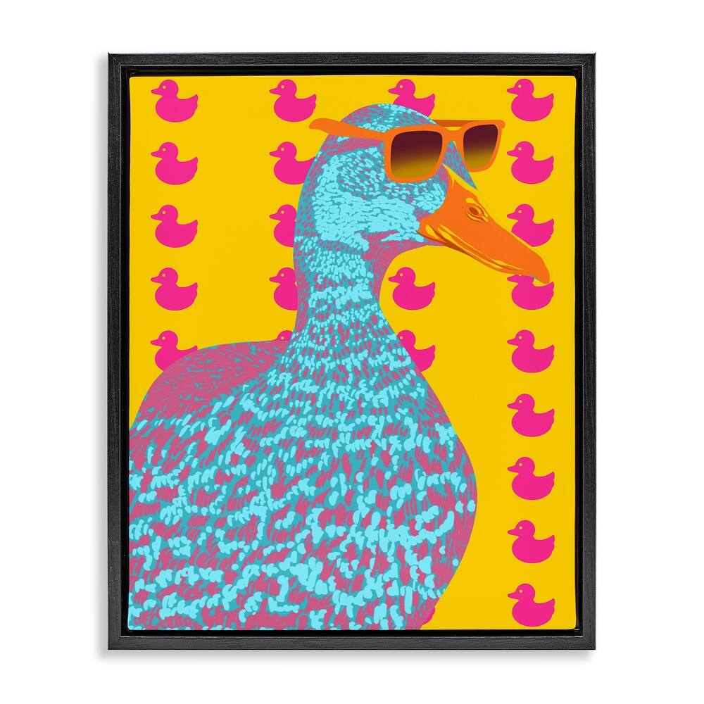 Stupell Quirky Vibrant Goose Framed Floater Canvas Wall Art Design By Marcus Prime