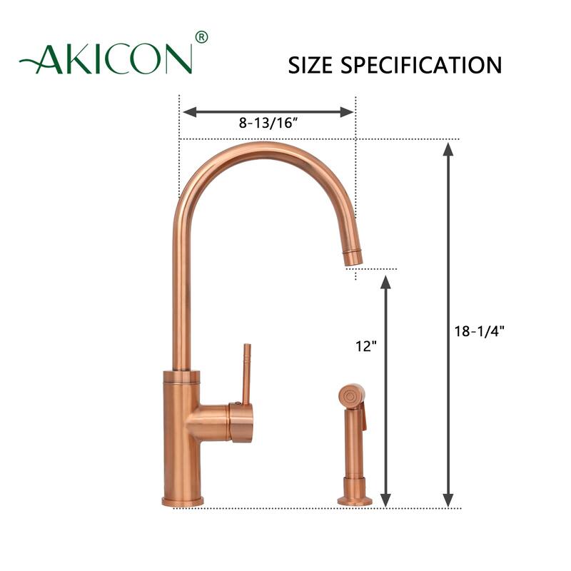 One-Handle Widespread Kitchen Faucet with Side Spray