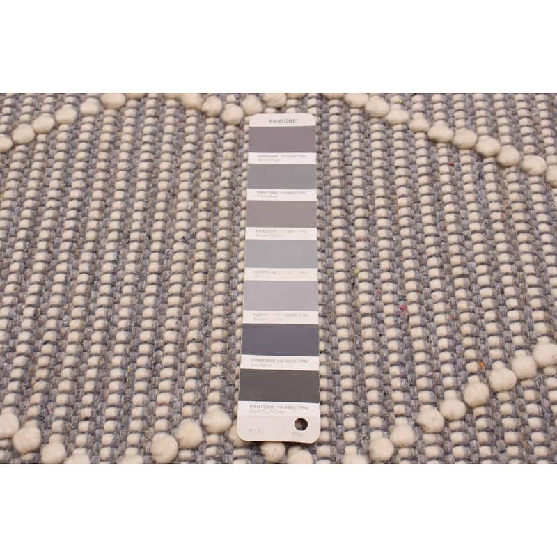 ECARPETGALLERY Braid weave Sienna Grey Wool Rug - 5'10 x 8'10