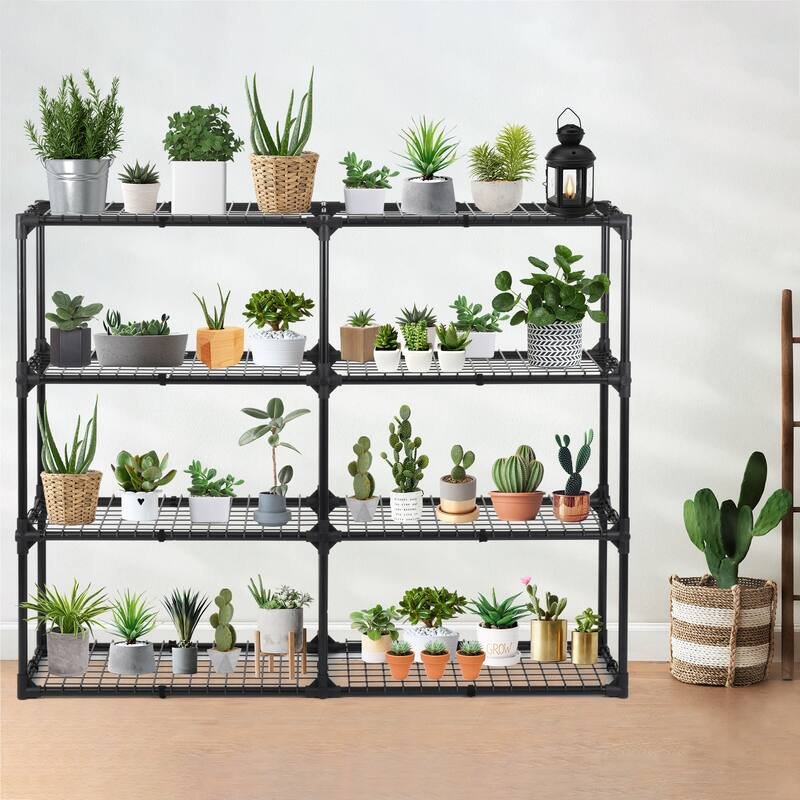 4-shelf Wire Rack With Cover(2 Pack), Versatile Design Heavy Duty Storage Shelf