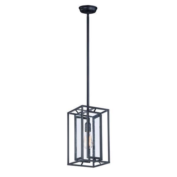 slide 2 of 3, Era 1-light 7.75" Wide Steel Pendant - Black Black