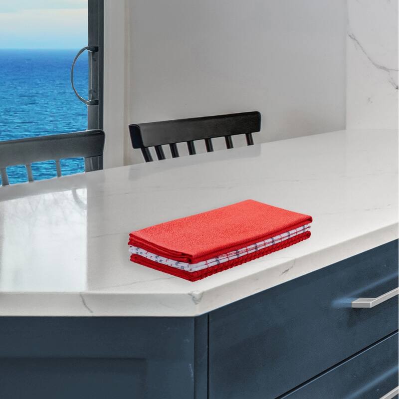 Nautica Home Cotton Classics Textured 18" x 28" 3 Piece Kitchen Towel Set