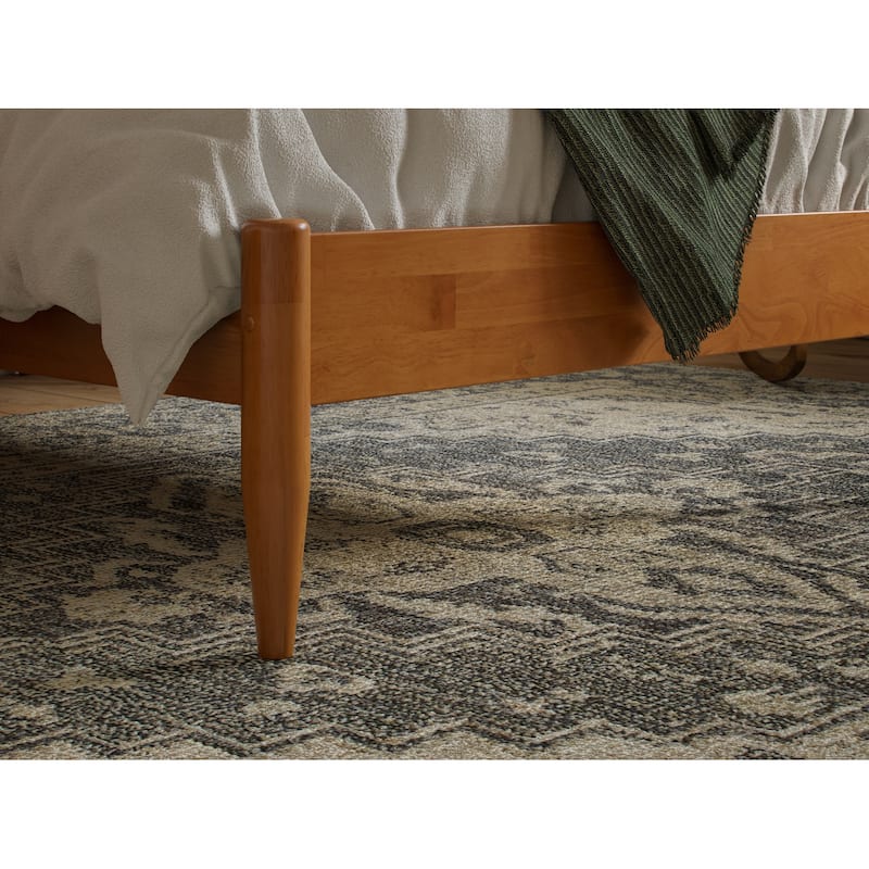 Twin XL Platform Bed Frame - Light Toffee Wood Bed