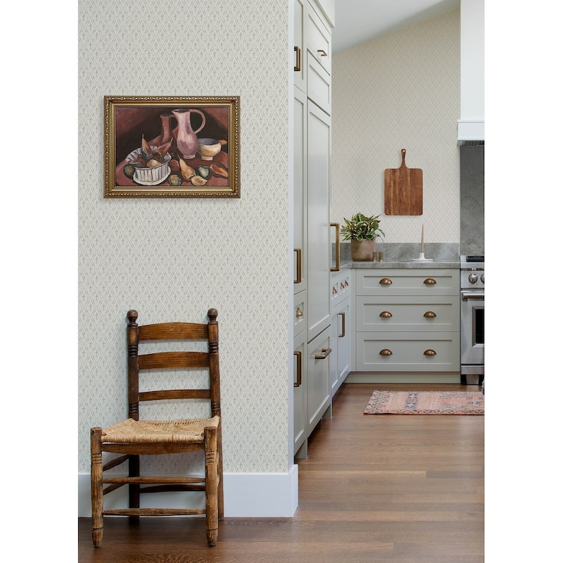 Chris Loves Julia x A-Street Prints Tillie Neutral Diamond Floral Wallpaper