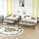 preview thumbnail 1 of 9, Full XL Over Queen Bunk Bed,Versatile Metal Bed with Build-In Ladder Black