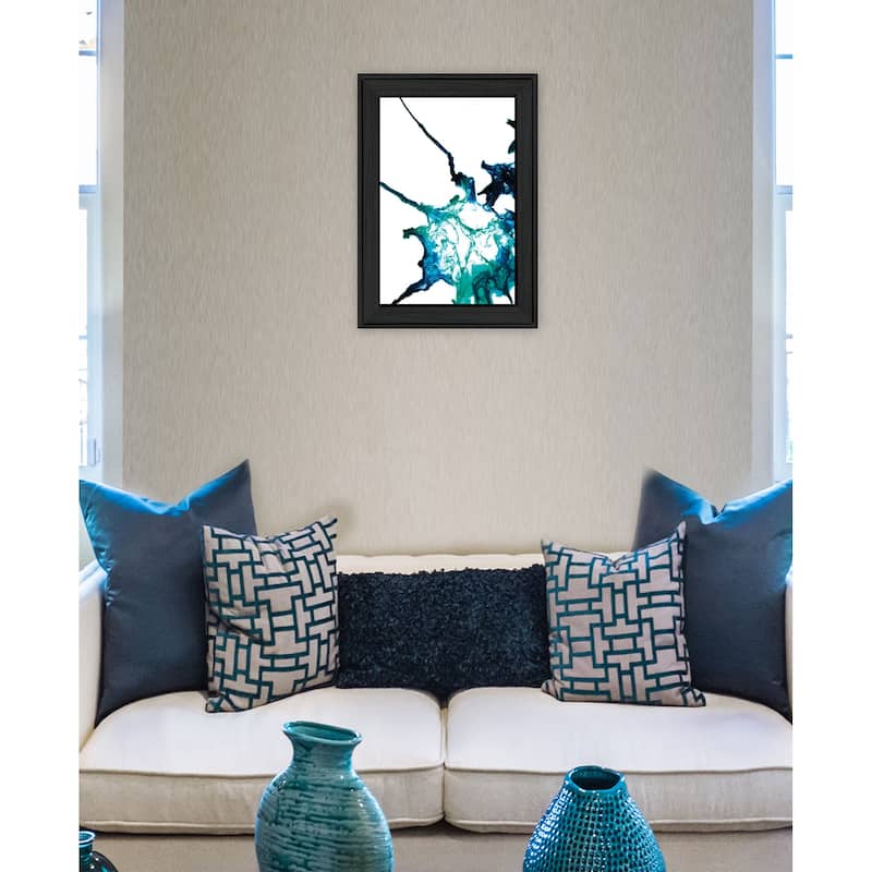 TrendyDecor4U Coastal "Ocean Living 2" Framed Print Wall Art