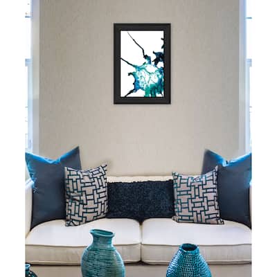 TrendyDecor4U Coastal "Ocean Living 2" Framed Print Wall Art