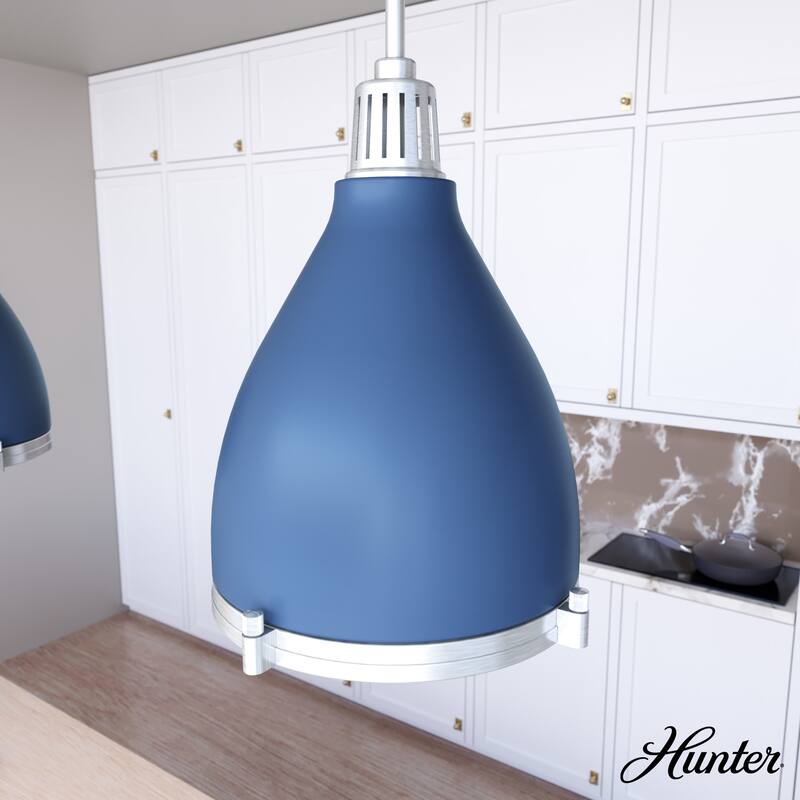 Hunter Bluff View Retro 14" 3-Light Pendant - Kitchen Island, Dining Room - Mid-Century Modern, Industrial, Transitional