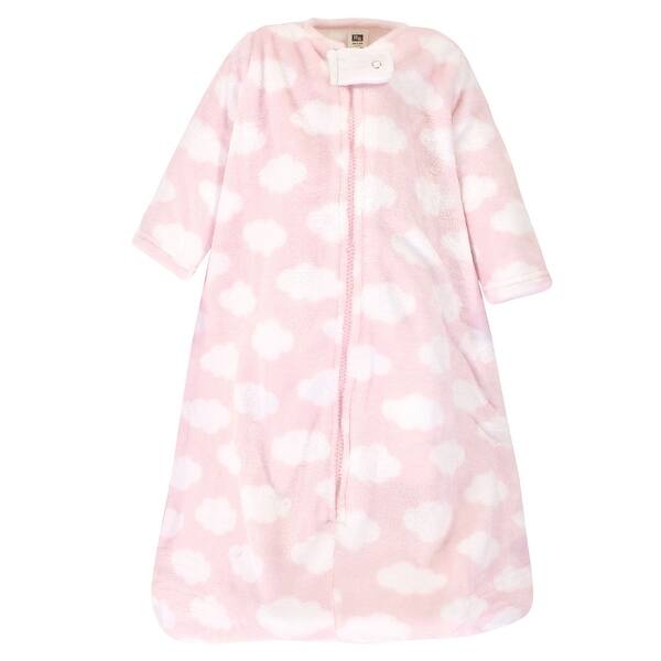 slide 1 of 1, Hudson Baby Infant Girl Plush Sleeping Bag, Sack, Blanket, Pink Clouds