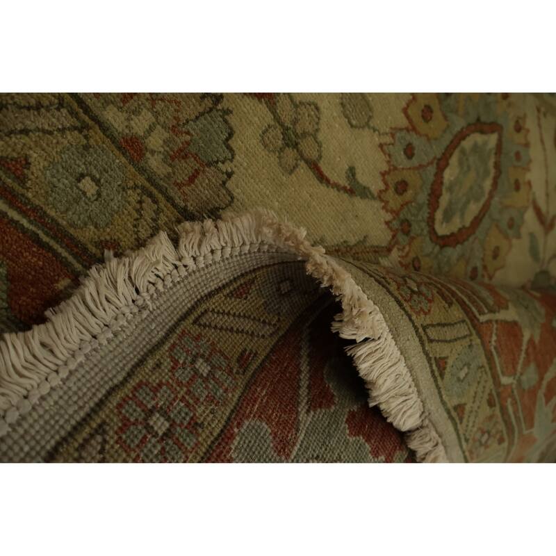 Hand Knotted Oriental 100% Wool Carpet Traditional Floral Beige & Ivories Peshawar Area Rug - 8' 6'' X 5' 11''