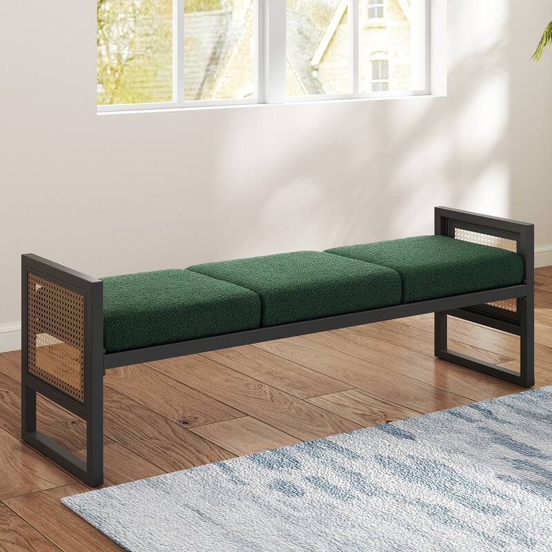 Fabric Upholstered Storage Bench for End of Bed, Entryway - 56.69"L x 16.93"W x 22.4"H