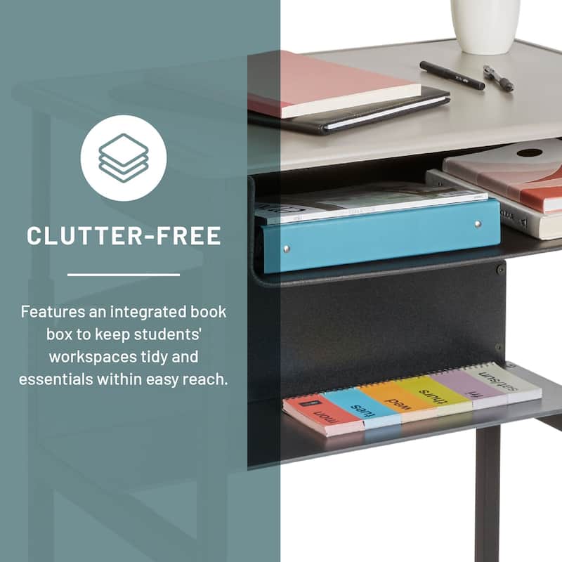 Alphabetter Sit or Stand Student Desk with Swinging Footrest