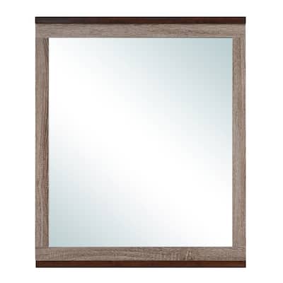 Wooden Framed Rectangular Dresser Wall Mirror - 39.5" - Brown
