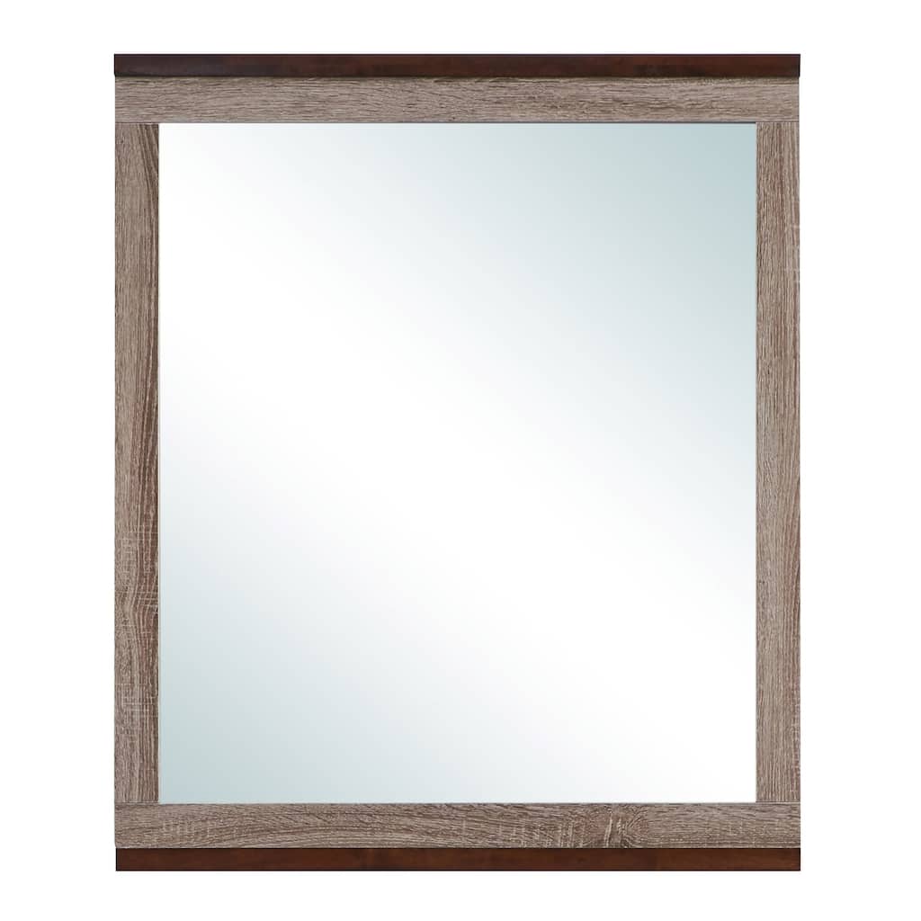 Wooden Framed Rectangular Dresser Wall Mirror - 39.5" - Brown