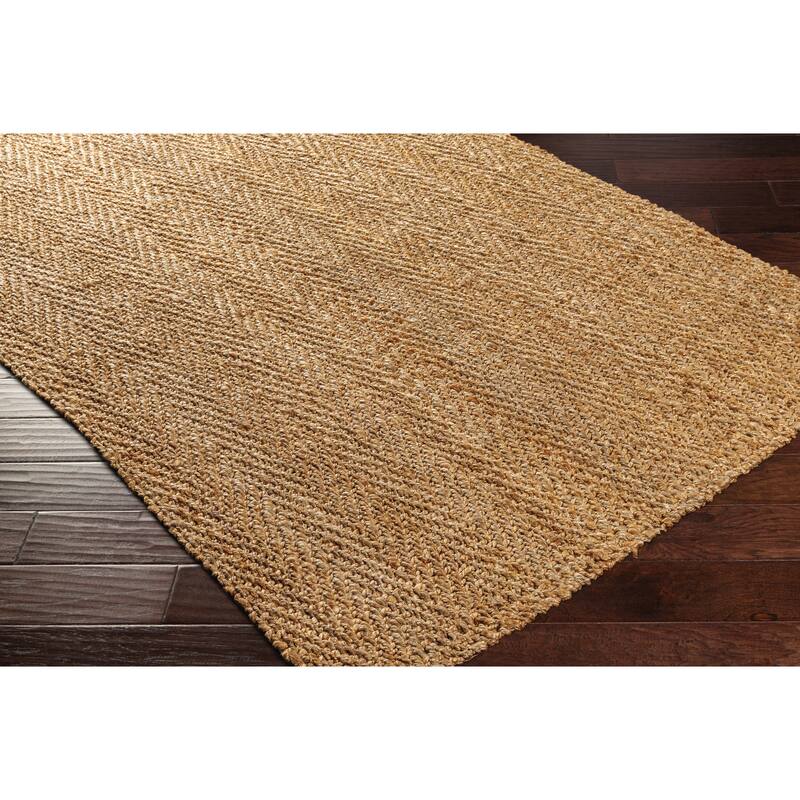Livabliss Chifa Handmade Solid Chevron Jute Area Rug