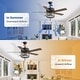 preview thumbnail 6 of 51, Sofucor 52" Ceiling Fan with Light Remote, Classical Crystal Chandelier fan, 5 Reversible Blades & Reverse Airflow