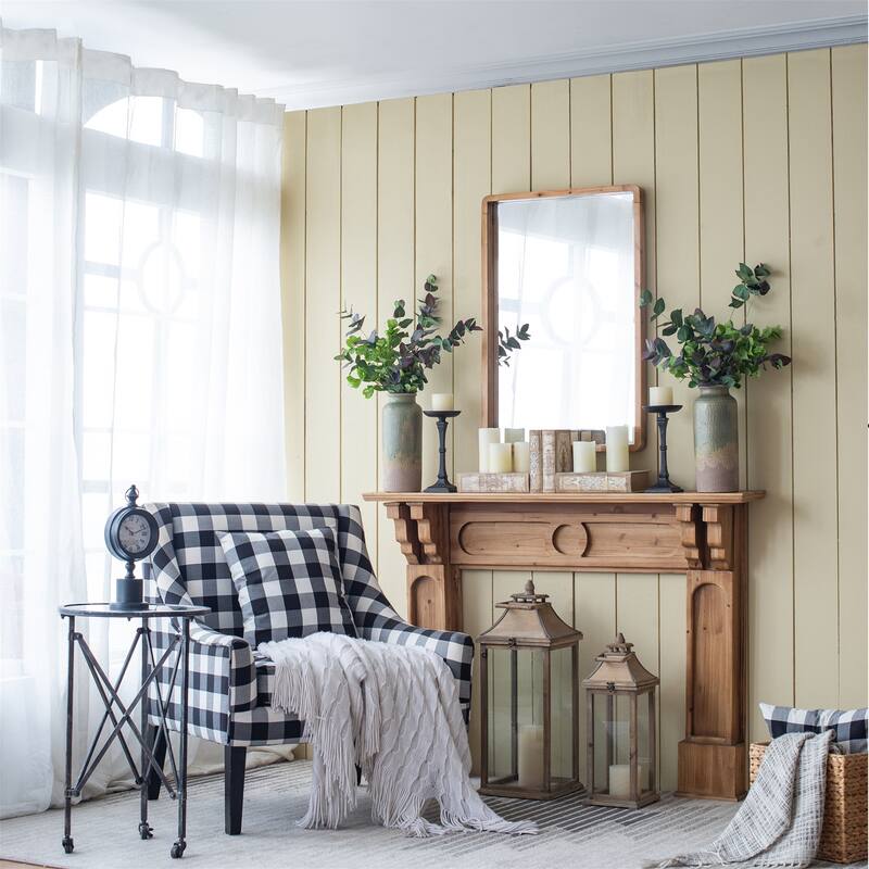 Wall Mirror with Wood Frame - Brown