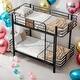 preview thumbnail 2 of 16, Modern Twin XL over Twin XL Metal Bunk Bed With MDF Board Guardrail And Two Storage Drawers