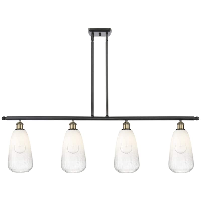 Innovations Lighting Endless Possibilities Ballston - Brookhaven Almond - 4 Light 48" Stem Hung Island Light - Black Antique Brass/Opal