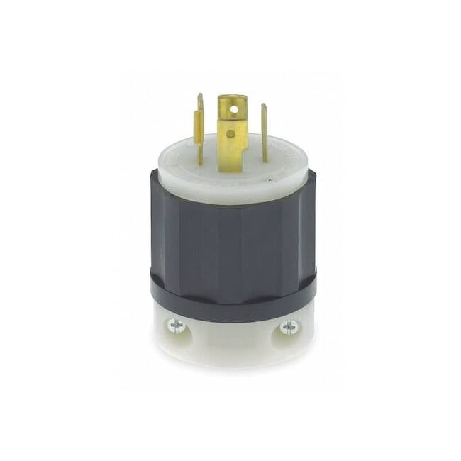 Leviton Locking Plug 2411 - 1 Each - Black-White