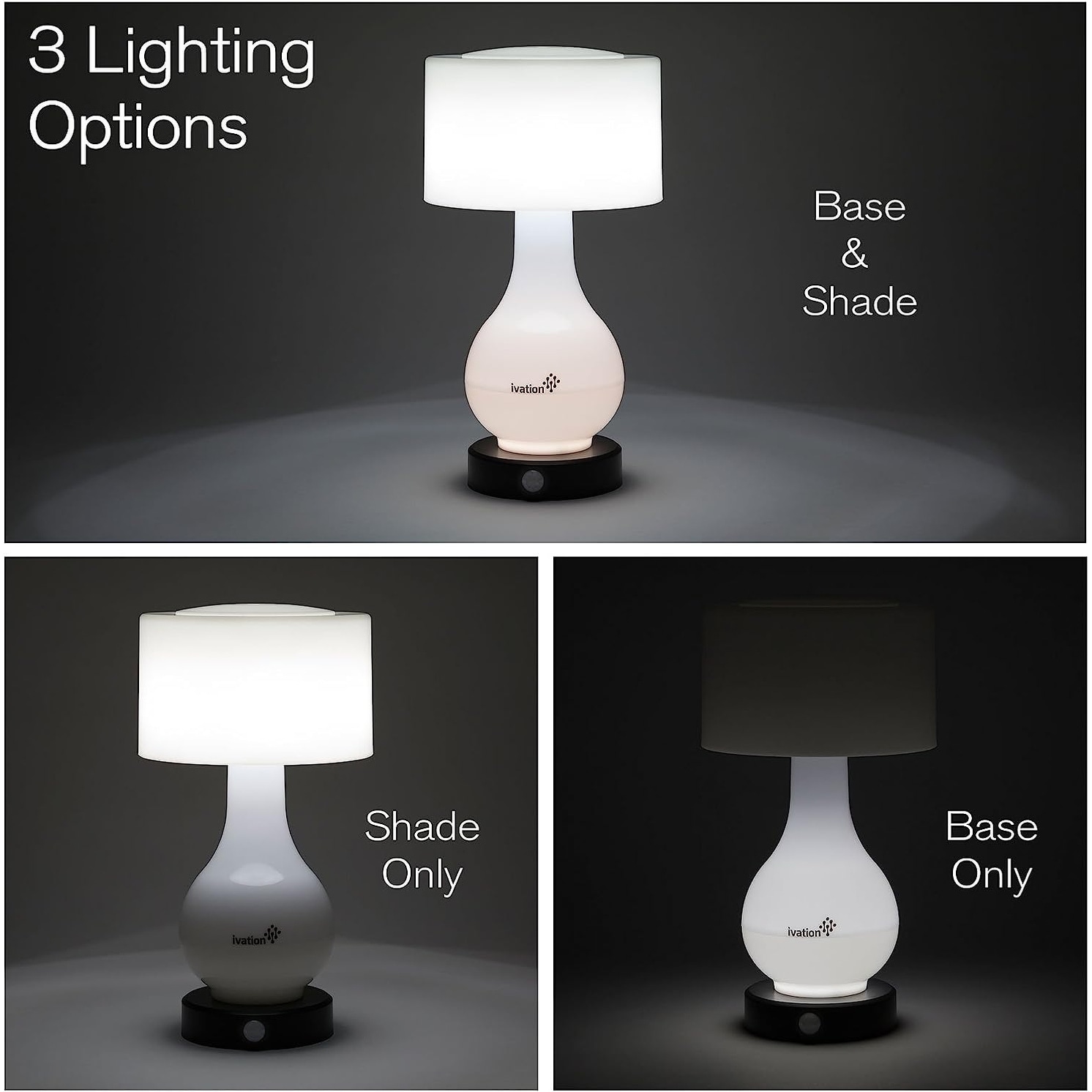 Ivation LED Battery Powered Lamp Motion Sensing Table Lamp w Dual Color Range Bed Bath Beyond 38197482