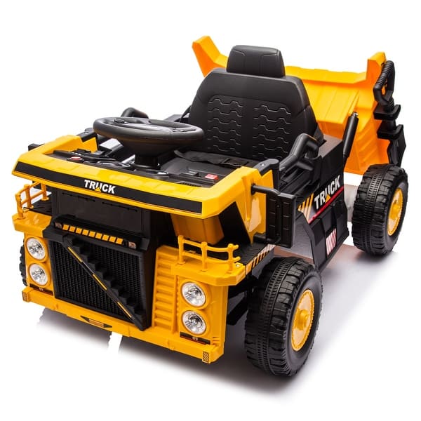 slide 2 of 45, Kids 12V Ride-On Dump Truck with Parental Remote, USB, and Adjustable Speed