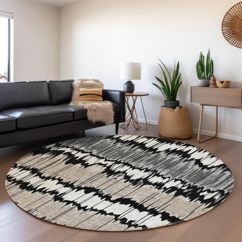 Machine Washable Indoor/ Outdoor Chantille Abstract Ombre Rug