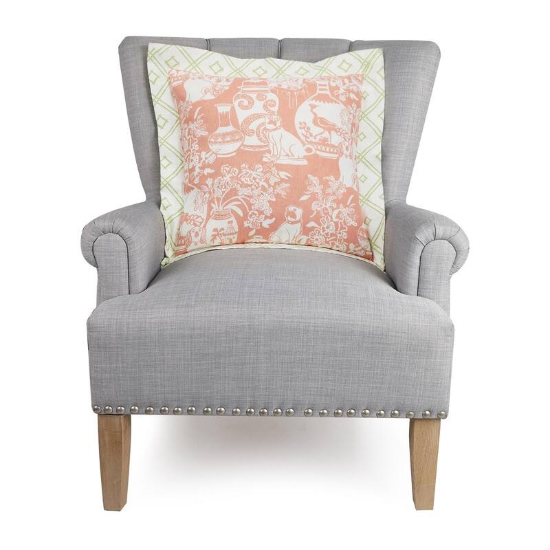 Dog Vase Rose Accent Pillow by MadCap Cottage