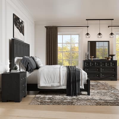 Furniture of America Durem Modern Classic 4-Piece Wood Panel Bedroom Set