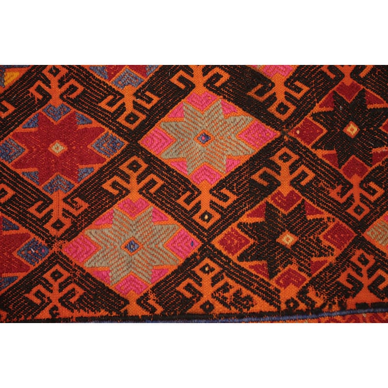 Hand Woven Oriental 100% Wool Carpet Southwestern Tribal Black Kilim Area Rug - 6' 10'' X 4' 2''