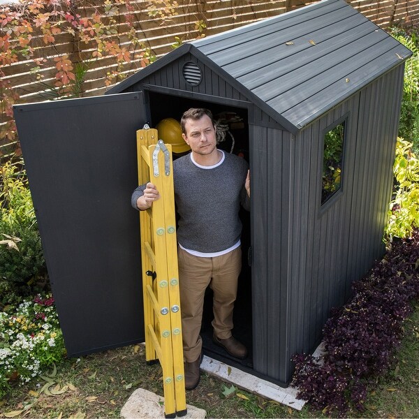Keter Darwin 4x6ft Heavy Duty Outdoor Shed for Garden Accessories