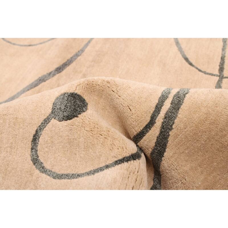 ECARPETGALLERY Hand-knotted Opulence Taupe Silk, Wool Rug - 8'1 x 9'10