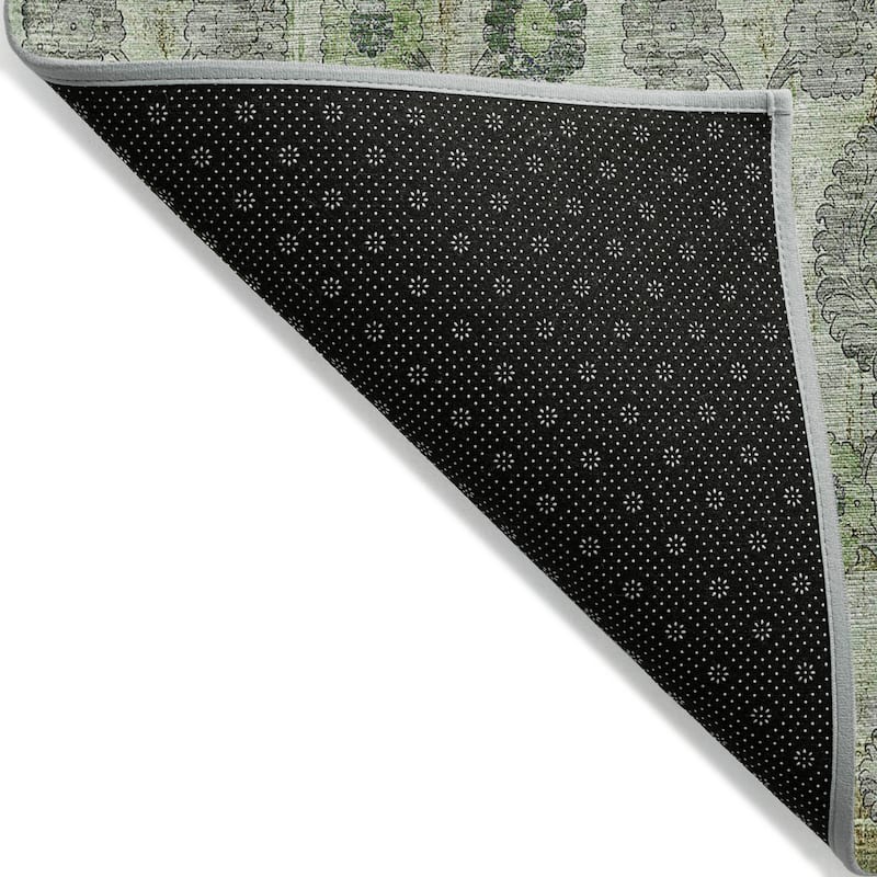 Machine Washable Indoor/ Outdoor Chantille Casual Floral Rug